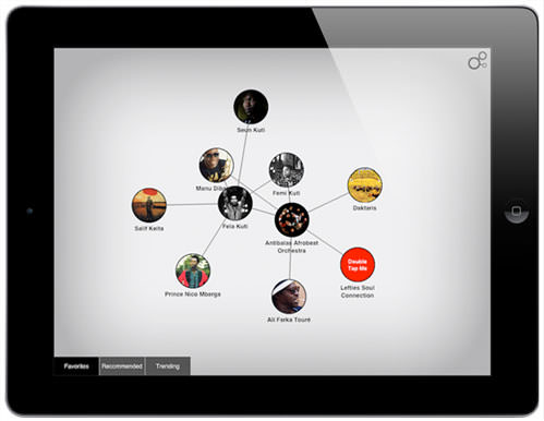 26 Discovr показує червону кнопку «Натисніть» прямо у інтерфейсі, аби дати користувачеві зрозуміти можливості додатку.