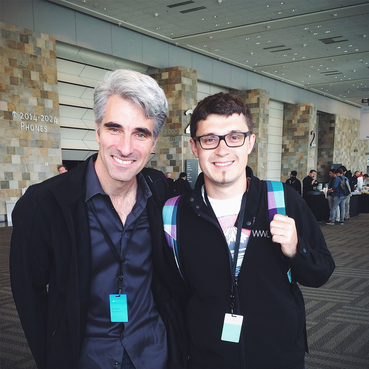 With Craig Federighi, SVP of Software engineering at Apple, at WWDC 2014