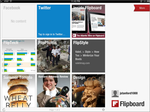 9 Flipboard ясно демонструє, чий саме профіль відкритий в даний момент.