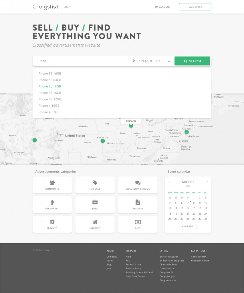 craigslist.org redesign concept