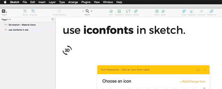 Sketch Iconfont