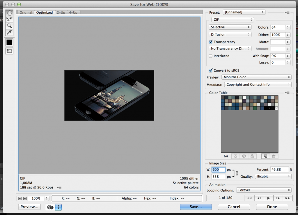 photoshop save for web