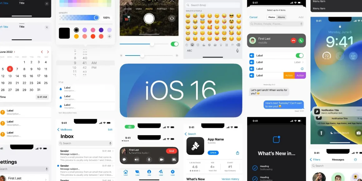 iOS 16 UI Kit for Figma